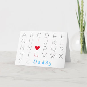 Tarjeta Te Amo Lindo para Papá ABCD Cumpleaños Día del Pad