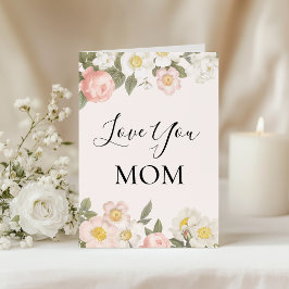 Tarjeta Te amo, mamá Bonito blanda Dogwood y Rosas