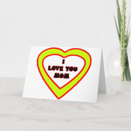 Tarjeta Te Amo MAMÁ Corazón Amarillo El Regalo Zazzle Del