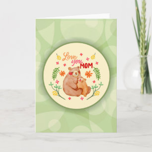 Tarjeta Te amo, mamá - Mama Oso y el Día de la Madre de lo