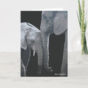 Tarjeta Te Amo Más, Arte Original de Elefante