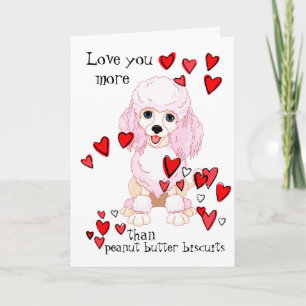 Tarjeta Te amo más que a la caniche de mantequilla de maní