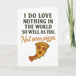 Tarjeta Te amo más que a la pizza.