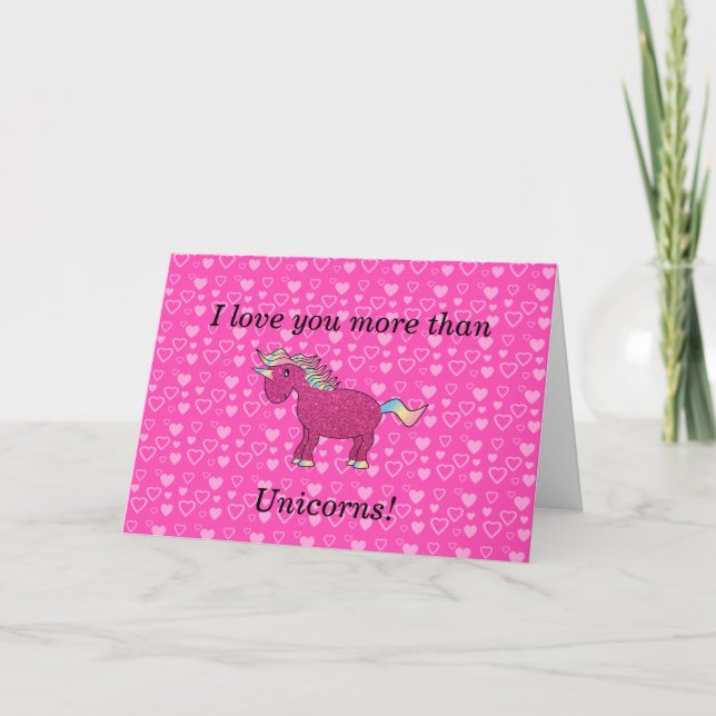 Tarjeta Te amo más que a los unicornios (Anverso)