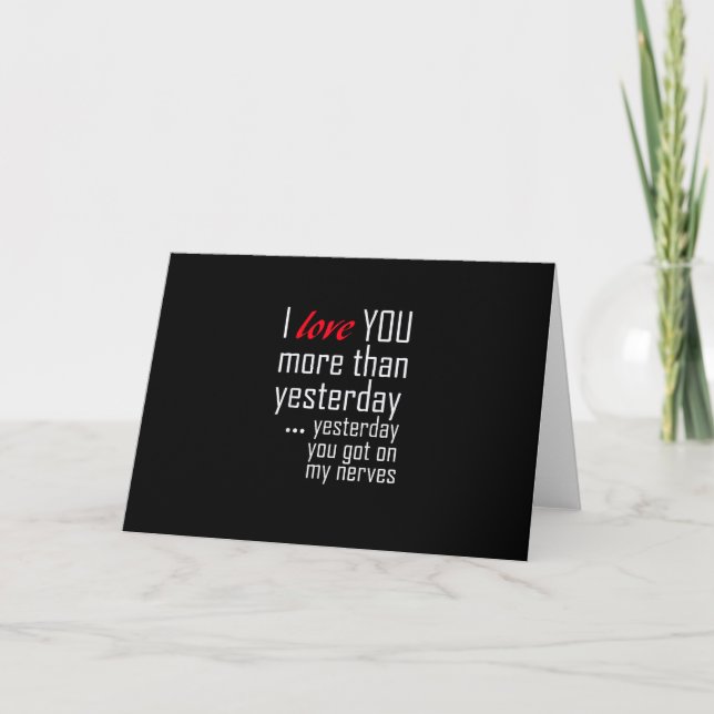 Tarjeta Te Amo Más Que Ayer Diseño Romántico (Anverso)