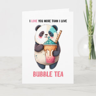 Tarjeta Te amo más que bubble tea kawaii panda