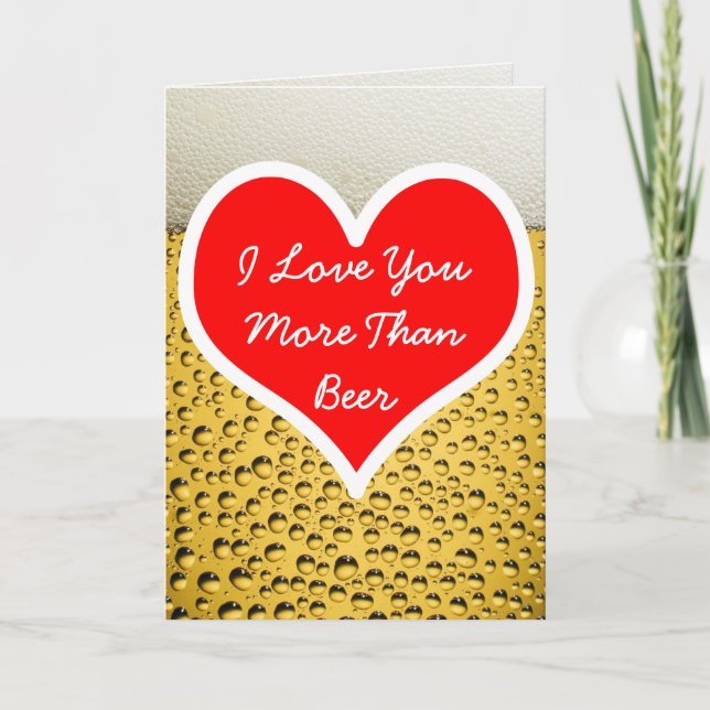 Tarjeta Te Amo Más Que Cerveza Foto (Anverso)