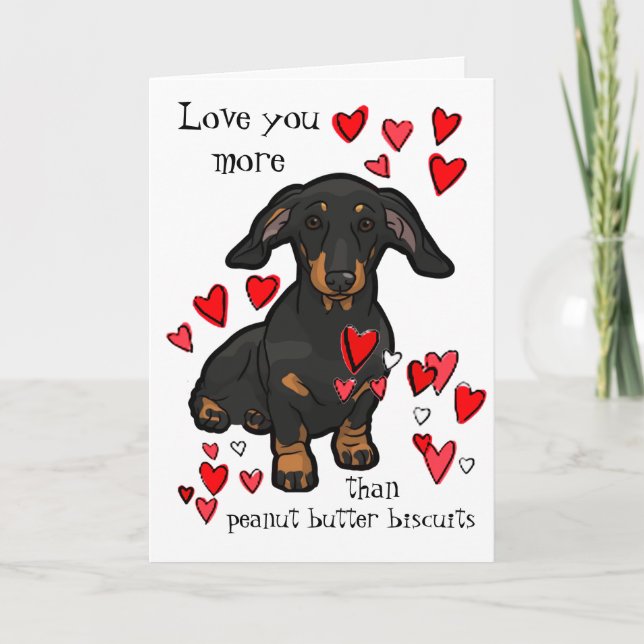 Tarjeta Te amo más que Dachshund de la mantequilla de (Anverso)