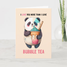 Tarjeta Te amo más que el té de burbujas panda rosa lindo