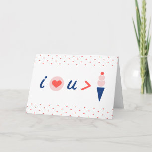 Tarjeta Te Amo Más Que Helado Día de San Valentín