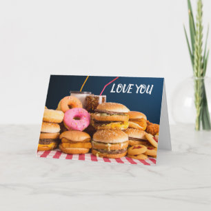 Tarjeta Te "AMO" más que la **COMIDA**
