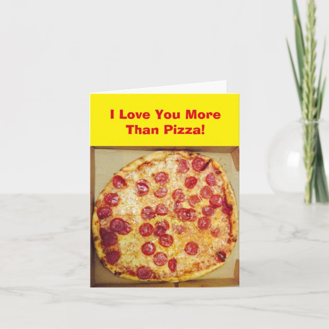 Tarjeta Te amo más que la pizza 4Jojo (Anverso)