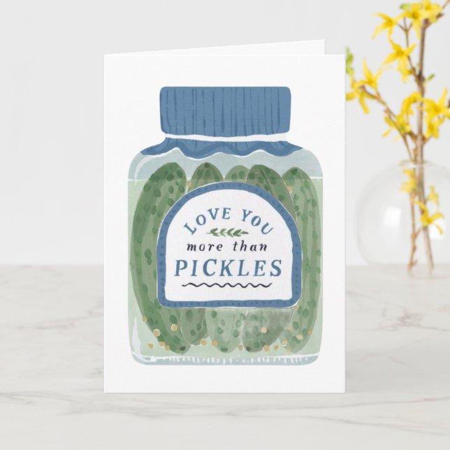 Tarjeta Te amo más que los pepinillos (flor amarilla)