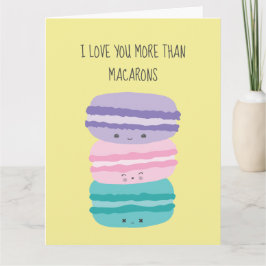 Tarjeta Te amo más que Macarons Kawaii Pastel Cute