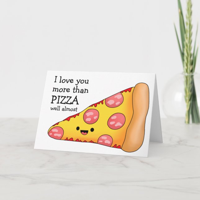Tarjeta Te Amo Más Que Pizza (Anverso)