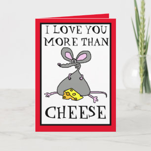 Tarjeta Te Amo Más Que Queso San Valentín