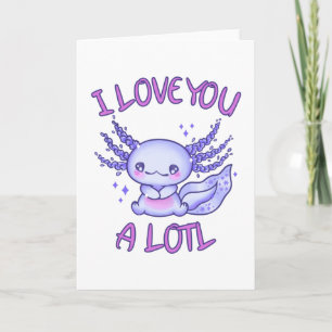 Tarjeta Te amo mucho Axolotl enamorado