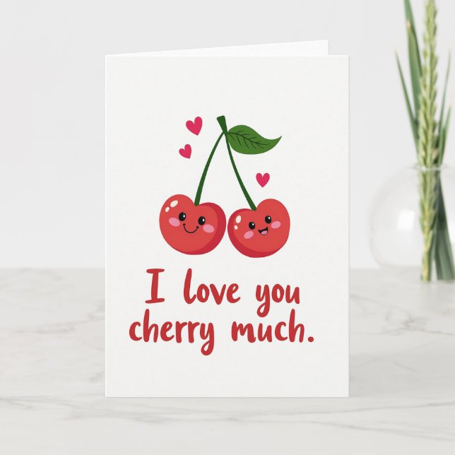 Tarjeta Te Amo Mucho Cereza (Anverso)