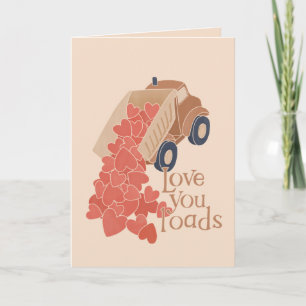 Tarjeta Te Amo Mucho Volquete con corazones San Valentín