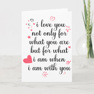 Tarjeta te amo no solo por lo que eres sino por lo que