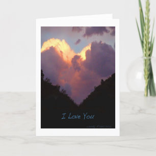 Tarjeta Te amo, nube del corazón