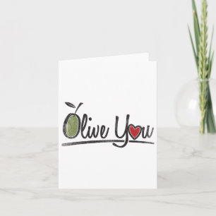 Tarjeta Te amo oliva - Juego de palabras de amor