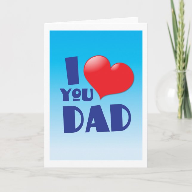 Tarjeta ¡Te amo PAPÁ! con el corazón (Anverso)