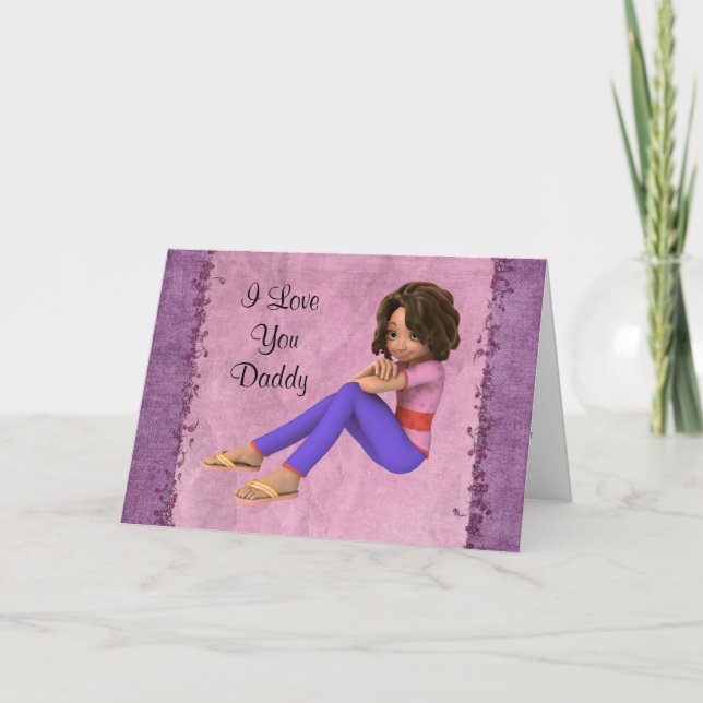 Tarjeta Te amo papá papá papá cumpleaños, Día del Padre (Anverso)