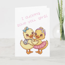 Tarjeta Te Amo Pato, Chica Día de San Valentín