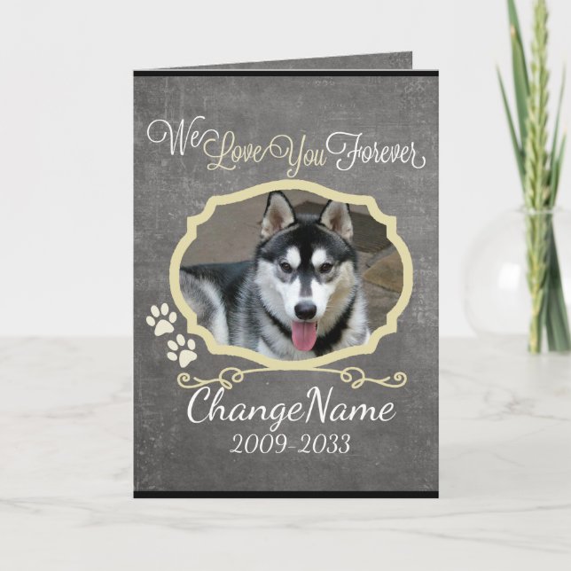 Tarjeta Te amo por siempre Perro Memorial Keepsake (Anverso)