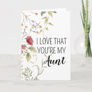 Tarjeta Te Amo Que Seas Mi Tía Regalo Floral