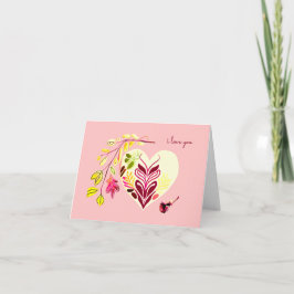 TARJETA TE AMO RETRO BOHO CORAZÓN DE SAN VALENTÍN