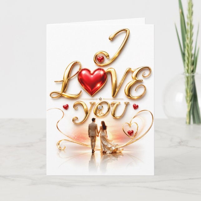 Tarjeta Te Amo Saludo Romántico (Anverso)