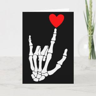 Tarjeta Te Amo Señal de Mano de Esqueleto Asl Corazón San