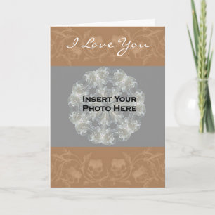 Tarjeta Te Amo Sepia Floral Border Photo Card