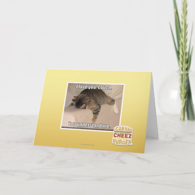Tarjeta Te amo, sofá (Anverso)