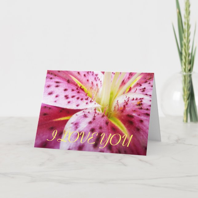Tarjeta Te Amo Stargazer Lily Card (Anverso)
