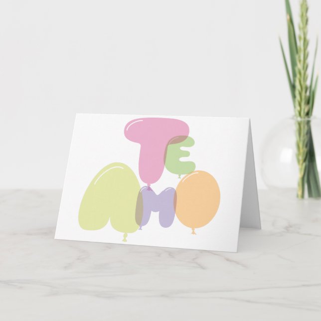 Tarjeta Te amo - Te amo en español (Anverso)