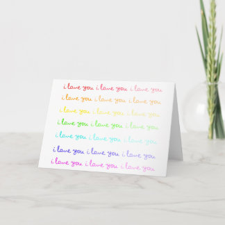 Tarjeta te amo, te amo, te amo.