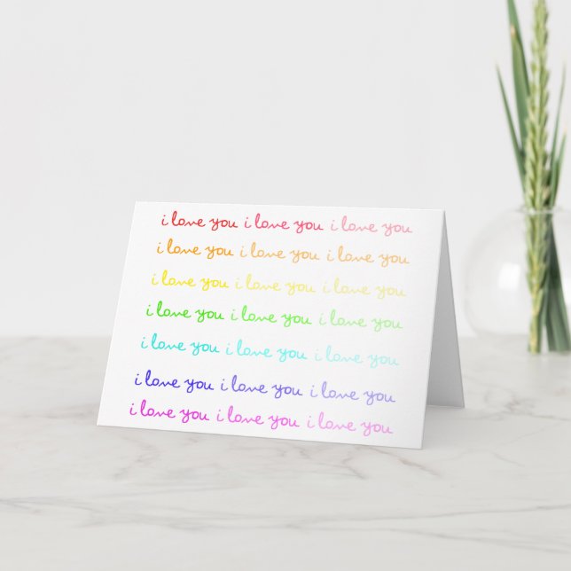 Tarjeta te amo, te amo, te amo. (Anverso)