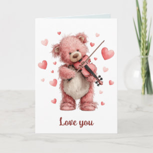 Tarjeta Te Amo Teddy con Violín