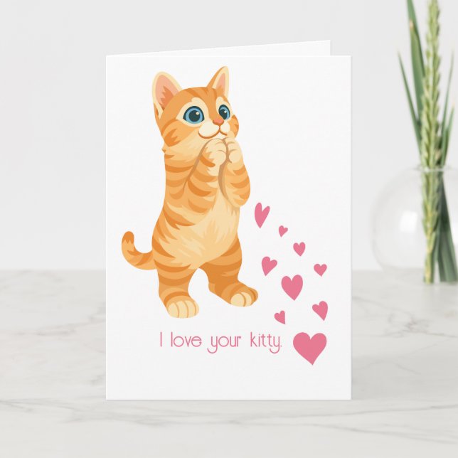 Tarjeta Te Amo Tu Gatito San Valentín (Anverso)