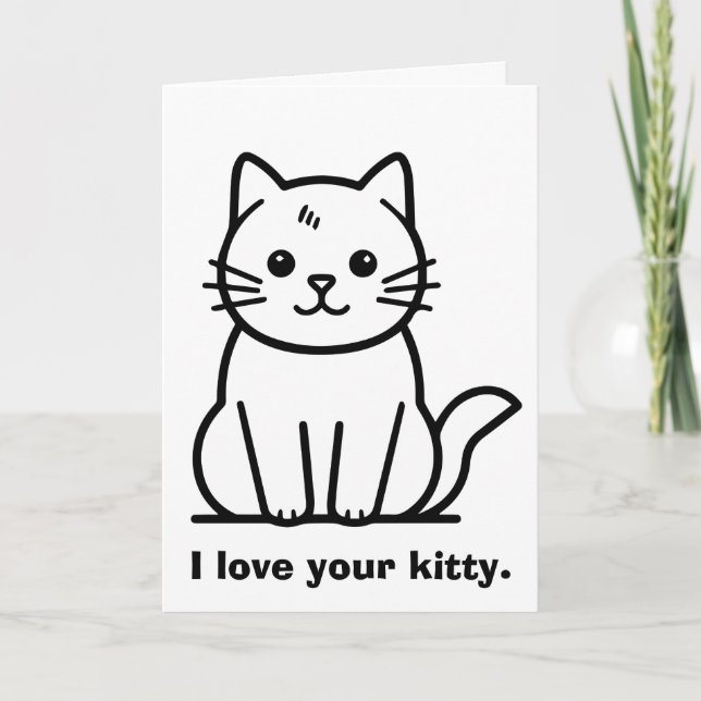 Tarjeta Te Amo Tu Gatito San Valentín (Anverso)