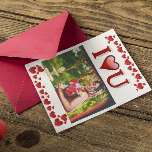 Tarjeta Te Amo U foto del Día de San Valentín rojo