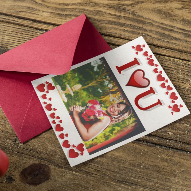 Tarjeta Te Amo U foto del Día de San Valentín rojo (Subido por el creador)