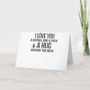 Tarjeta Te amo un arbusto y un picoteo y un abrazo alreded