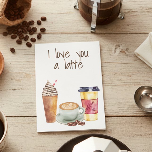 Tarjeta Te amo un café latte Amo Valentín (Subido por el creador)