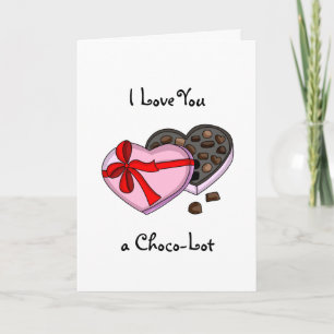 Tarjeta Te amo un El día de San Valentín de Choco-Lot