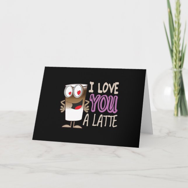 Tarjeta Te amo un latte (Anverso)
