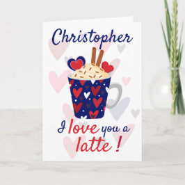 Tarjeta ¡Te Amo Un Latte! Blue Valentines Funny